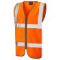 Leo W02-O Class 2 Zipped ID Waistcoat Orange